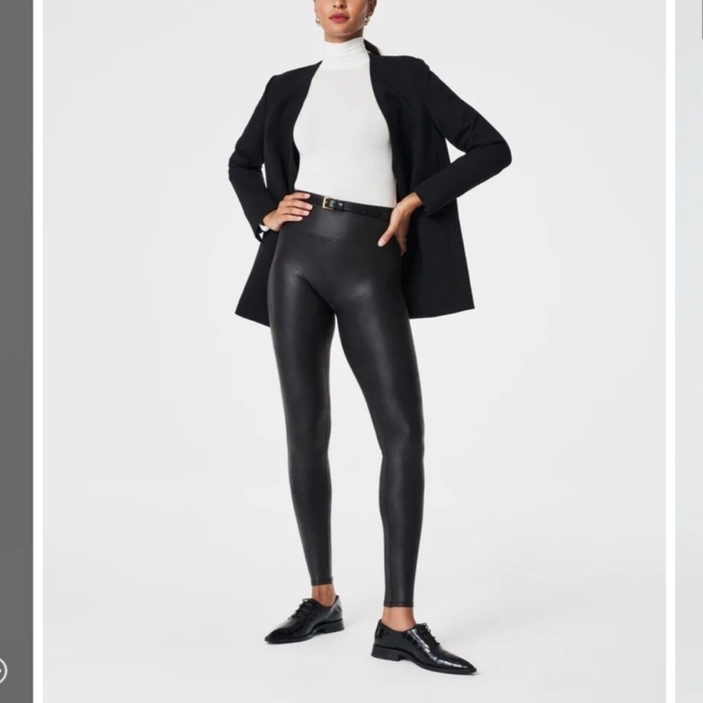 Spanx Faux Leather Leggings Black Size Small
